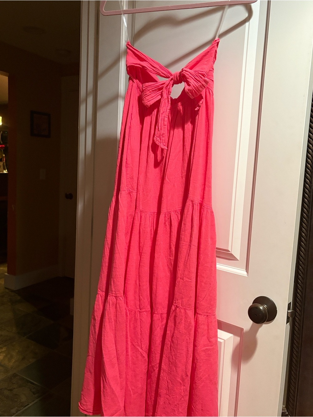Blanco by Nature Carlotta Raspberry Pink Tiered Maxi Dress Size Small - Picture 6 of 8